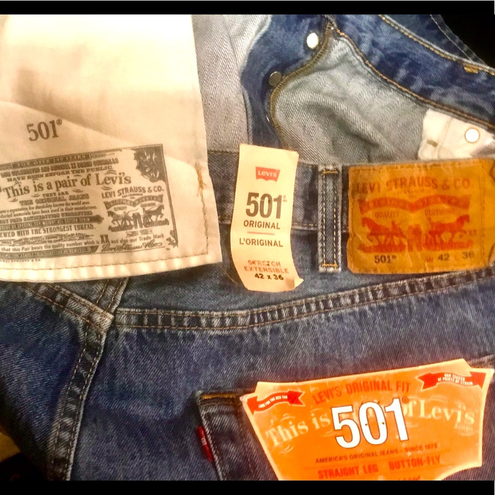 Levis 501 Mens Jeans 42x36